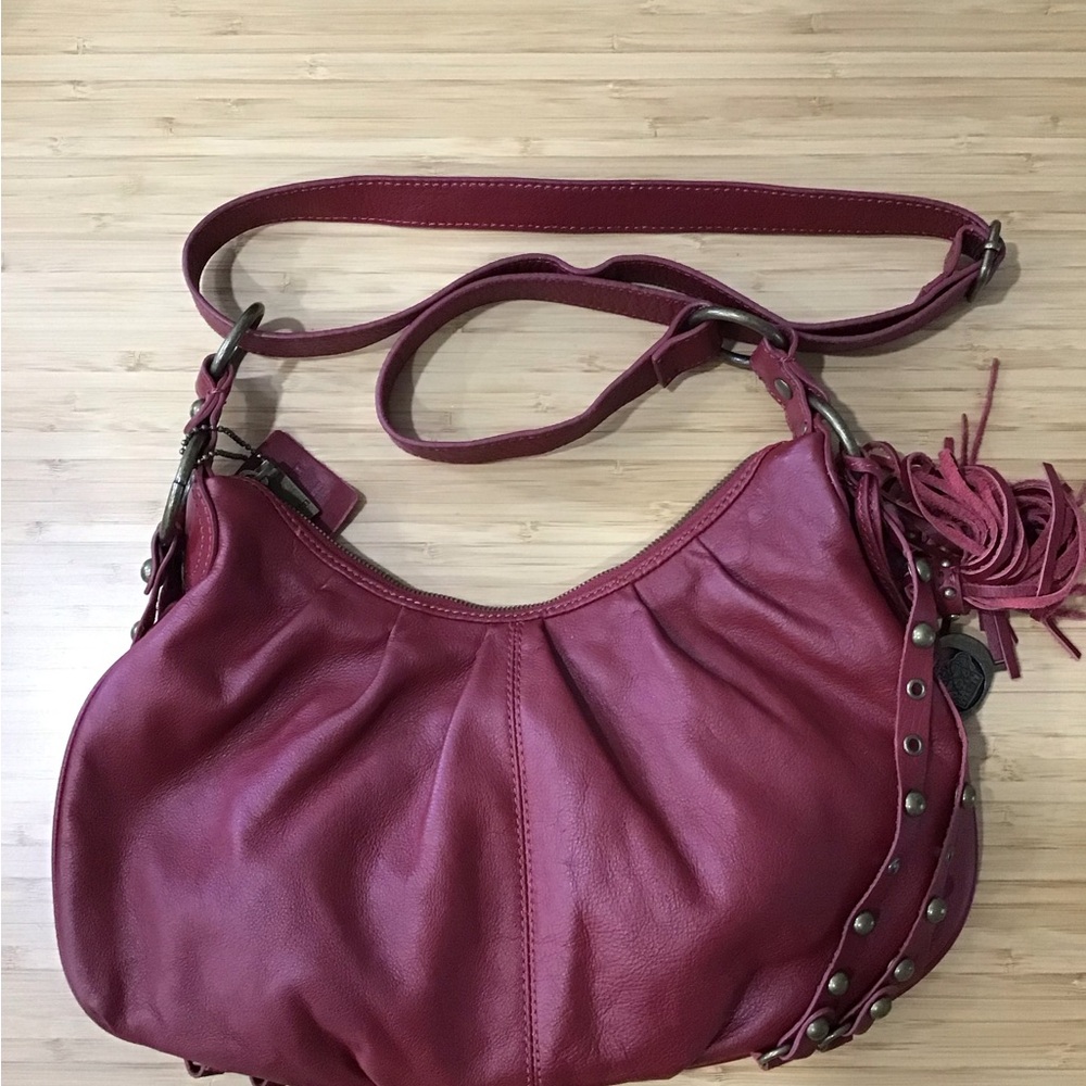 Born Leather Burgundy Crossbody Shoulder Bag‎ Handbag